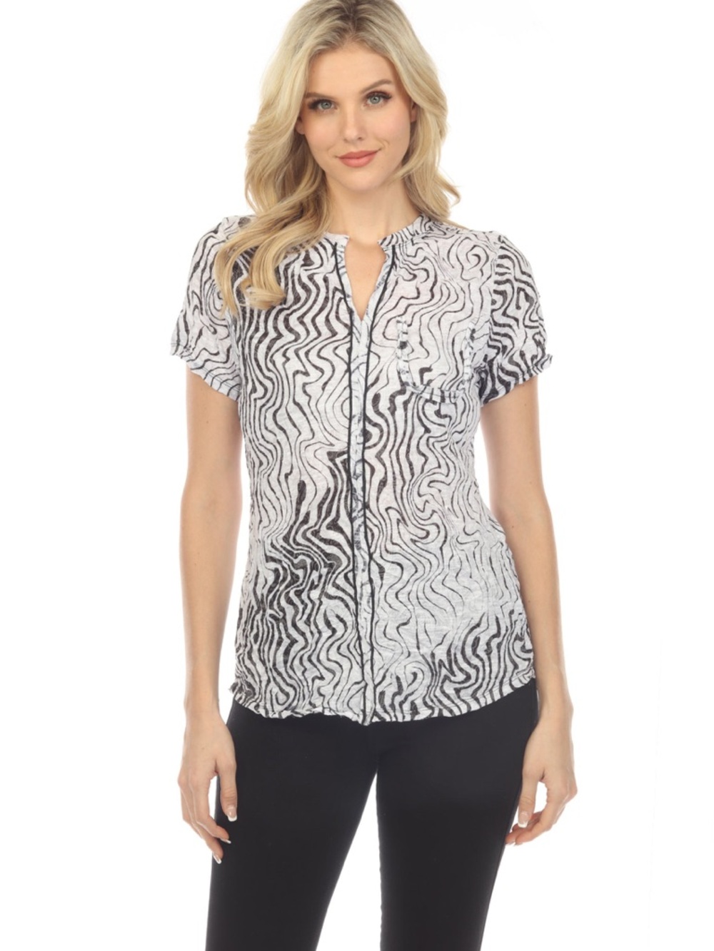 Like new! Carine Pamela Top Size Small Contrast Lines MSRP $69
